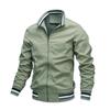 Men's Casual Sports Jacket, Stand-up Neck Zipper Jacket European and American Zipper Jacket