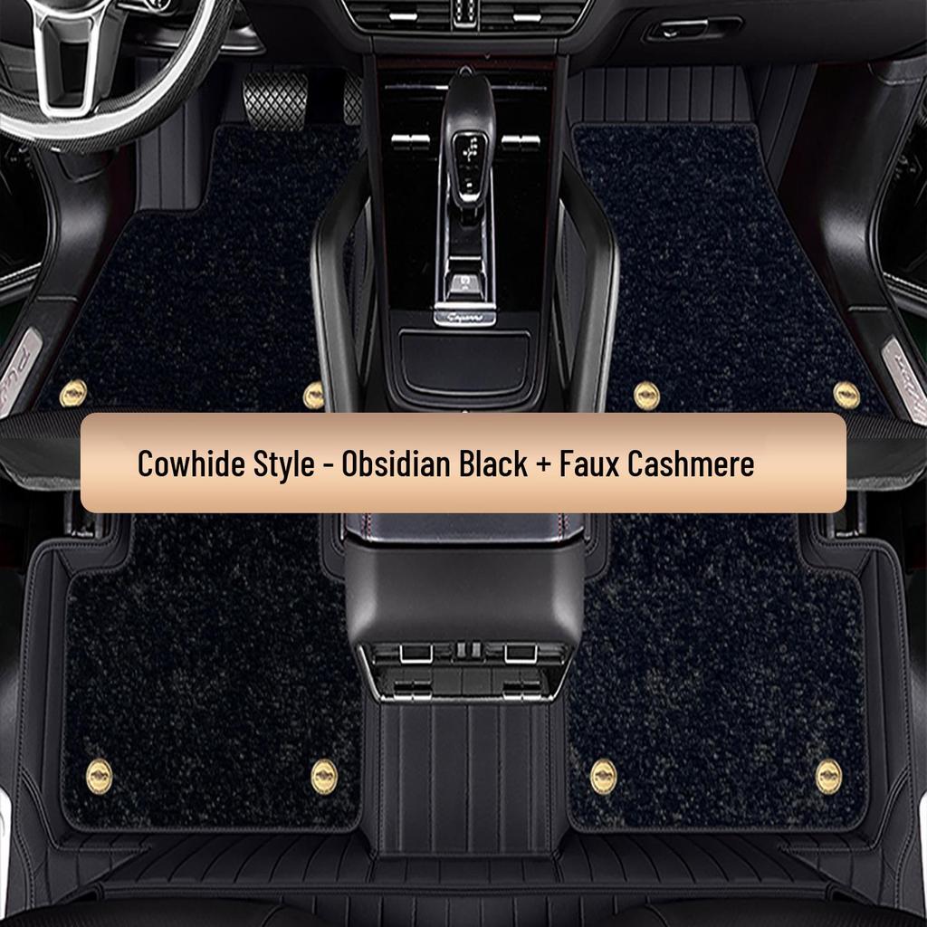 Custom-Fit Double-Layer Cowhide Floor Mats for Jike 001/007/009/X/7X/9X Vehicles