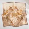 100% Silk Crepe Square Scarf Women Fashion Office Decorative Lace Neckerchief