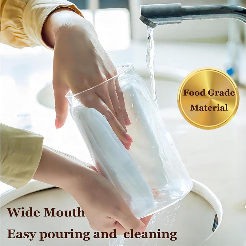 1PC/Coffee Bean Storage Container, Vacuum Glass Jar with Airtight Lid,Borosilicate Glass Coffee Canister Container for Coffee Be