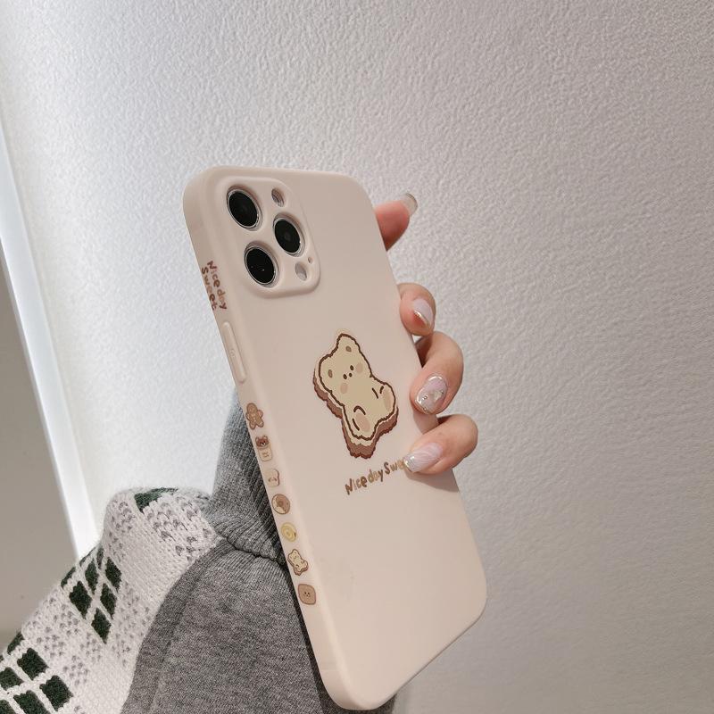 Side Cartoon Bear for IPhone16 for Apple 17 Phone Case 15Pro Max All-Inclusive 14/X for 8p/13 Matte