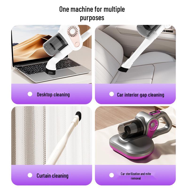 Wireless Handheld Car Vacuum Cleaner: Multi-functional High Suction Mite Remover and Mop Dust Collector