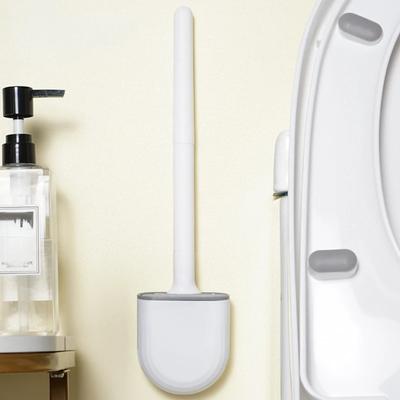 Spazzola WC Flessibile in Silicone con Supporto Antigoccia Spazzola Morbida per la Pulizia della Tazza del WC Spazzola per la Pulizia del WC da Parete per Bagno