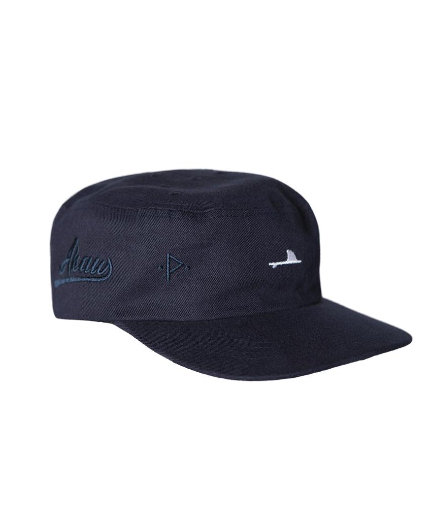 Akau Pillbox Round Logo Fitted Cap (Navy)