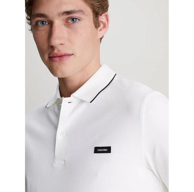 Calvin Klein Stretch Pique Tipping поло с короткими рукавами