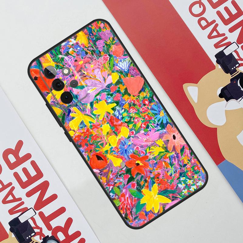 Colourful Flower Painting Art Case For Samsung Galaxy A06 A16 A36 A56 A55 A35 A33 A53 A13 A23 A17 A54 A34 A14 A52 A32 A15