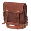 Goat Leather Messenger Bag: Personalized Tablet Satchel, Brown Crossbody
