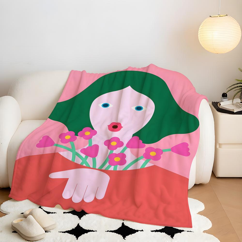 Artist A-Andy H-Huang Throw Flannel Throw Blanket, Lightweight Cozy, Durable Washable Cute Cool