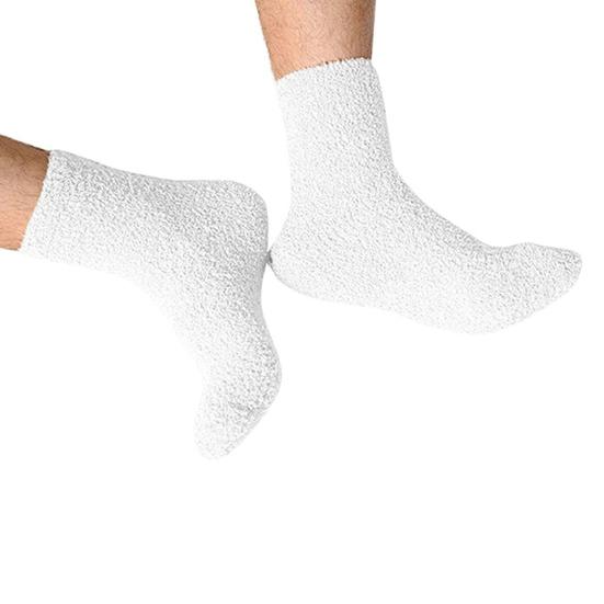 1 Pair Winter Socks Breathable Stretchy Plush Socks Free Size Fluffy Men Crew Socks for Bed Living Room
