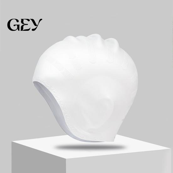 Short Hair Swim Cap Adults Silicone Swimming Cap, Waterproof Non-slip Elastic Pool Hat, Men Soft Women Ear Protection Bathing for Long