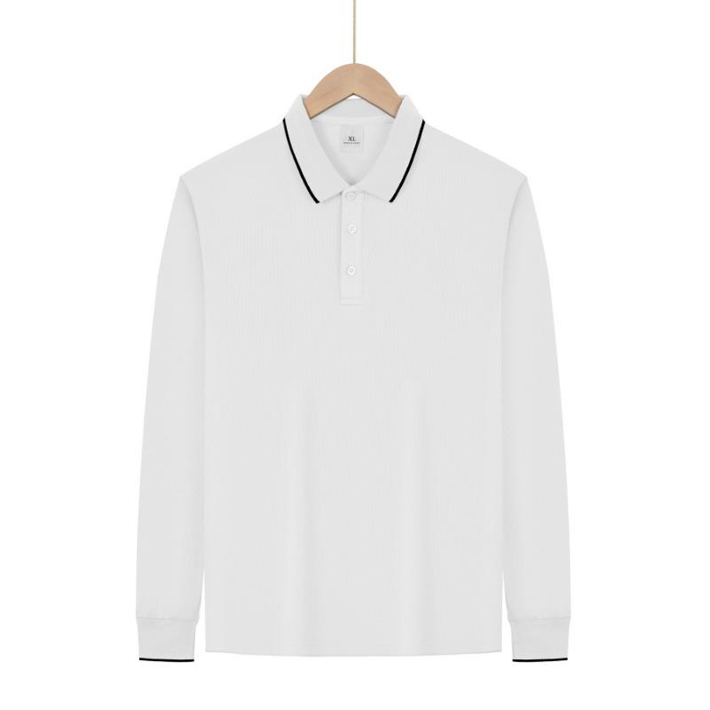 Men S Solid Color Long Sleeve Casual Thin Polo Shirt