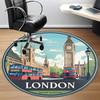 1pc London Bus Office Round Area Rug, Indoor Mat Suitable ForOffice, Under Office Chairs Bedroom Living Room Home Decor, Room Deco, N50