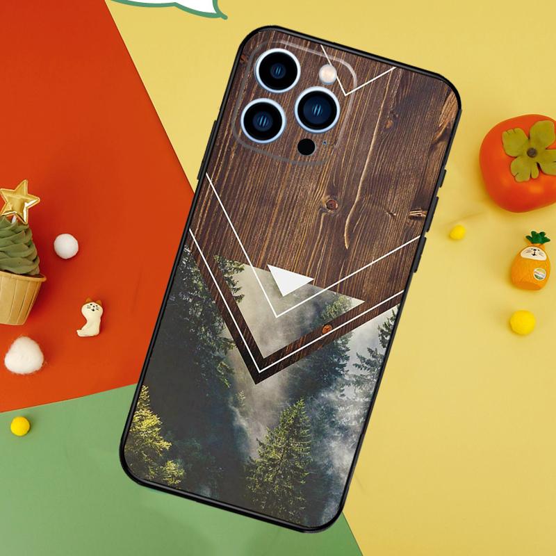 Forest Geometry Wood Nature Phone Case For iPhone 18 17 Pro Max 16 15 14 13 12 11 Pro Max Plus 12 13 Mini 16e 17 Air Cover