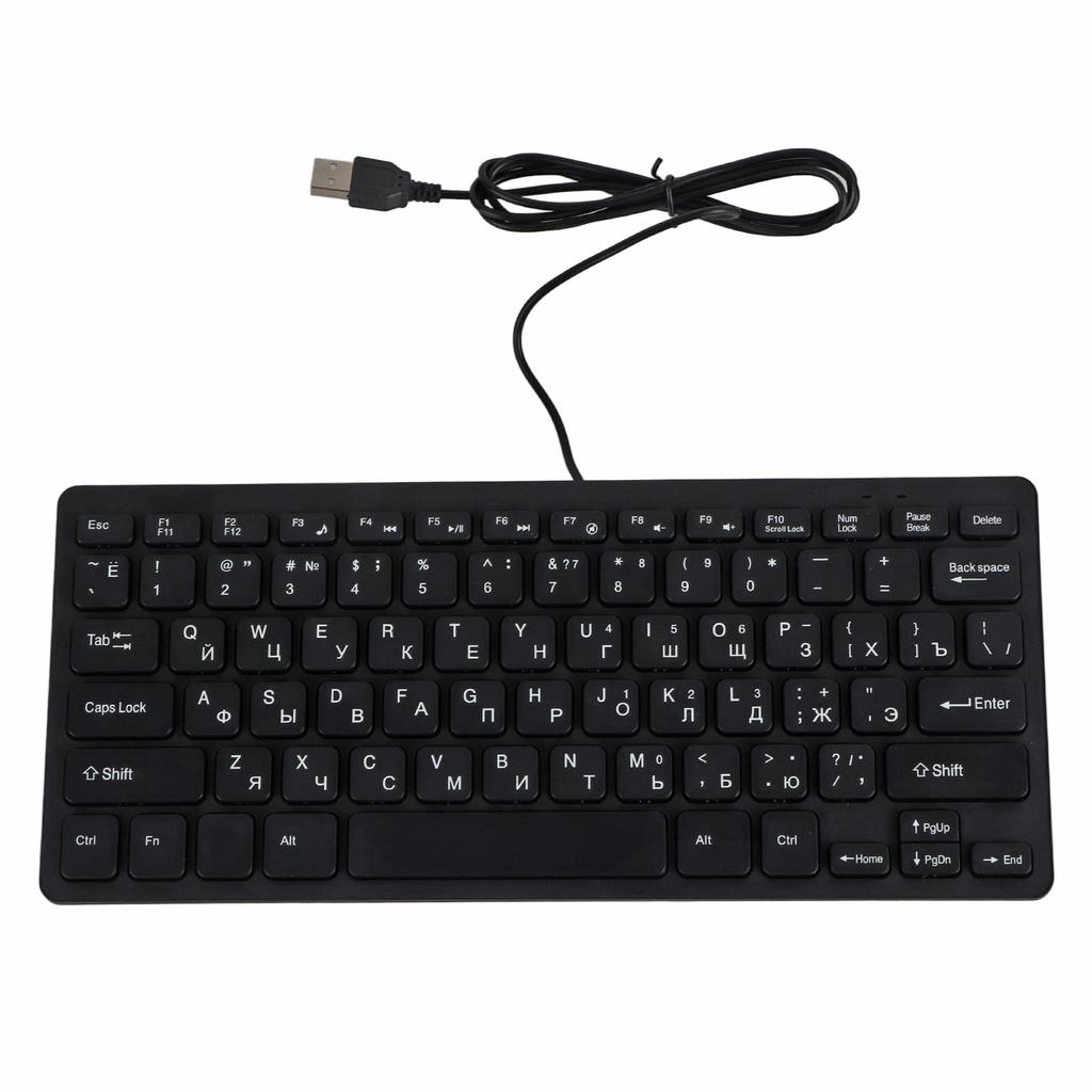 Computer Keyboards Ergonomic Design UltraThin Mini Durable Wired 78 Keys Mechanical Keyboard for PC Laptops(Russian )