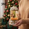 Winter Wonderland Home Decor Christmas Snow Lantern, Lighted Lantern with Music Swirling Glitter, Box Ornament USB /Battery Operated Decorative