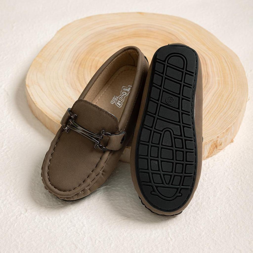 Modne koreańskie chłopięce antypoślizgowe skórzane buty codzienne - miękkie dno, wygodne na jesień i zimę