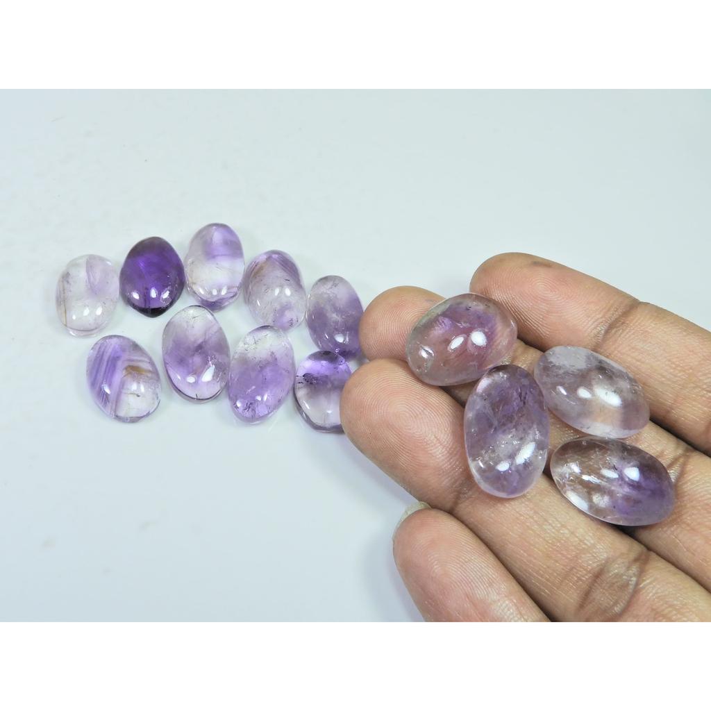 170Cts. Natural Amethyst Lace Agate Oval Shape Cabochon Gemstone 13Pcs Lot C-1908