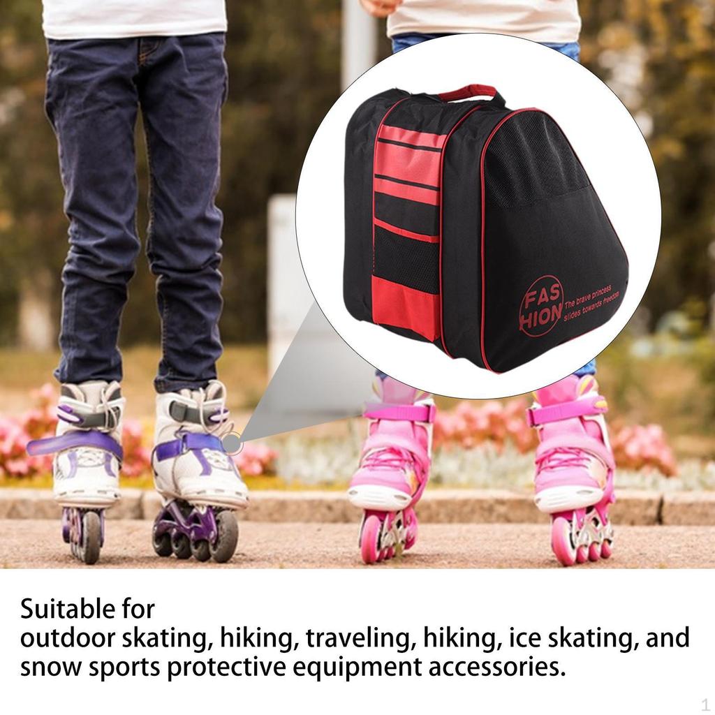 Roller Skate Bag Carrier Large Capacity Portable Skating Shoes Carrying Handbag Ice for