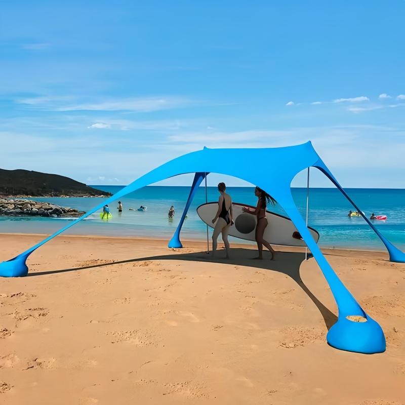 200*210*150CM Rodzinny Namiot Plażowy Namiot Plażowy Ochrona UV Baldachim Dla 3-4 Osób Na Zewnątrz Kemping Odporność Na Wiatr Markiza