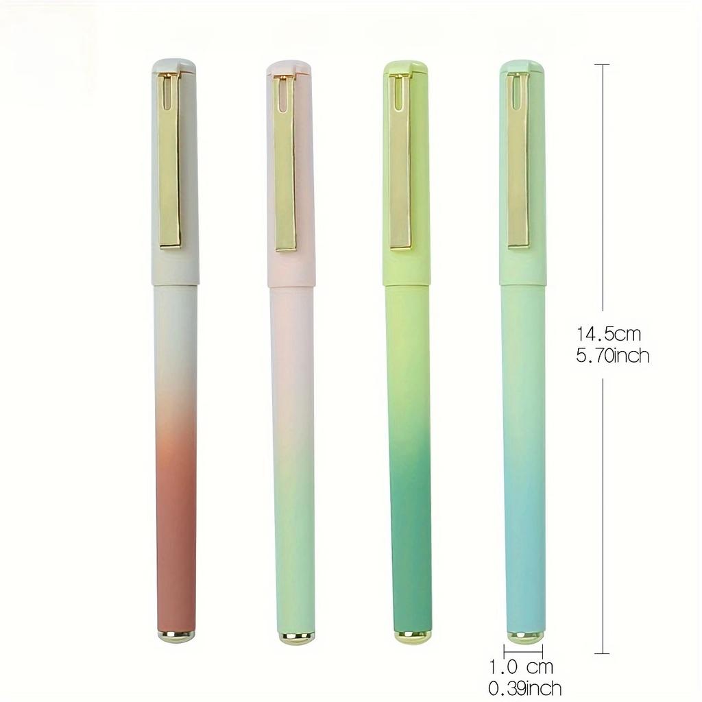 1/4pcs 0.7 Mm Gel Pens, Aurora Star Sea Style Gel Pen, Office Gel Pen, School Stationery Supplies