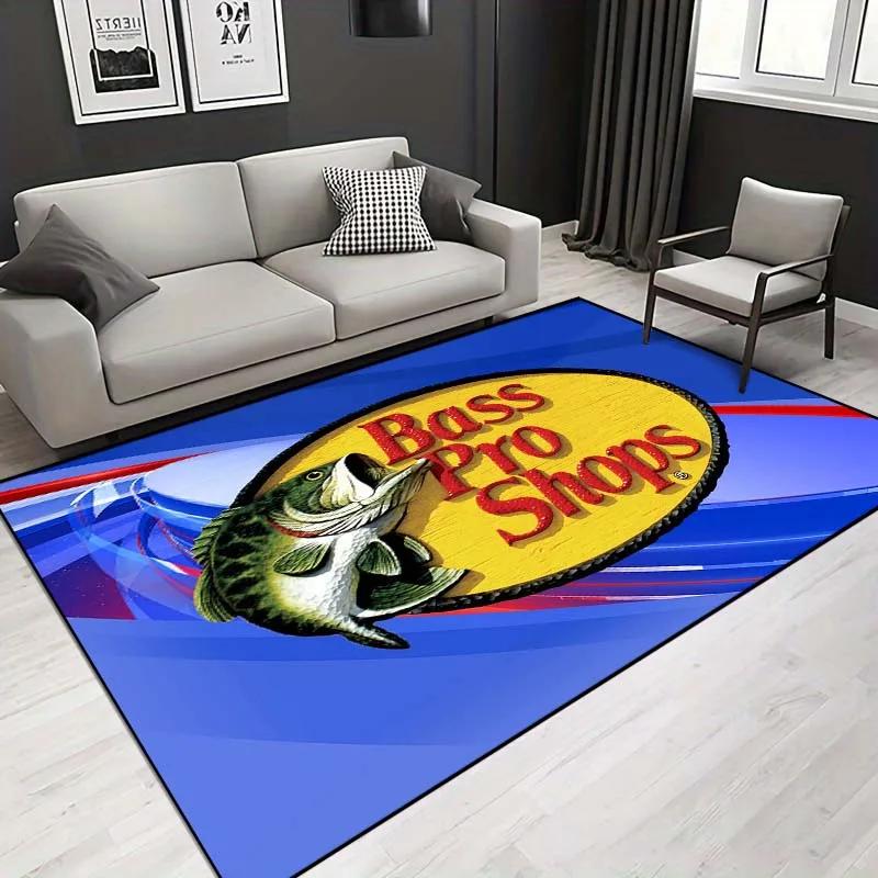 Fishing B-Bass Pro Pattern Living Room Bedroom Carpet Bedside Bathroom Floor Mat 15 Size Custon Pattern Area Rug Room Club Decor