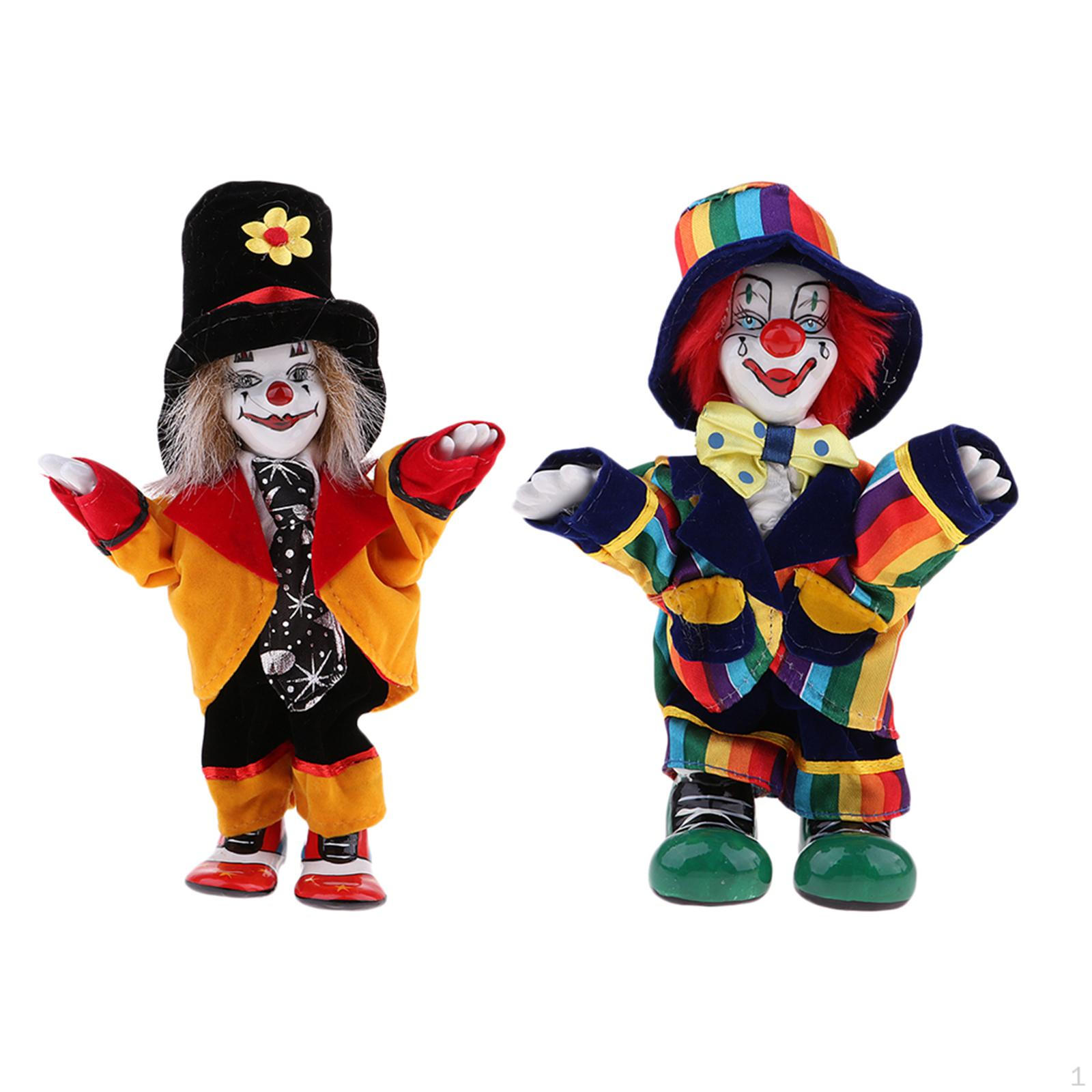 

Фарфоровые куклы Арлекин-Шут Смешной клоун Игрушка Подарок 2 шт. Желтый Зеленый