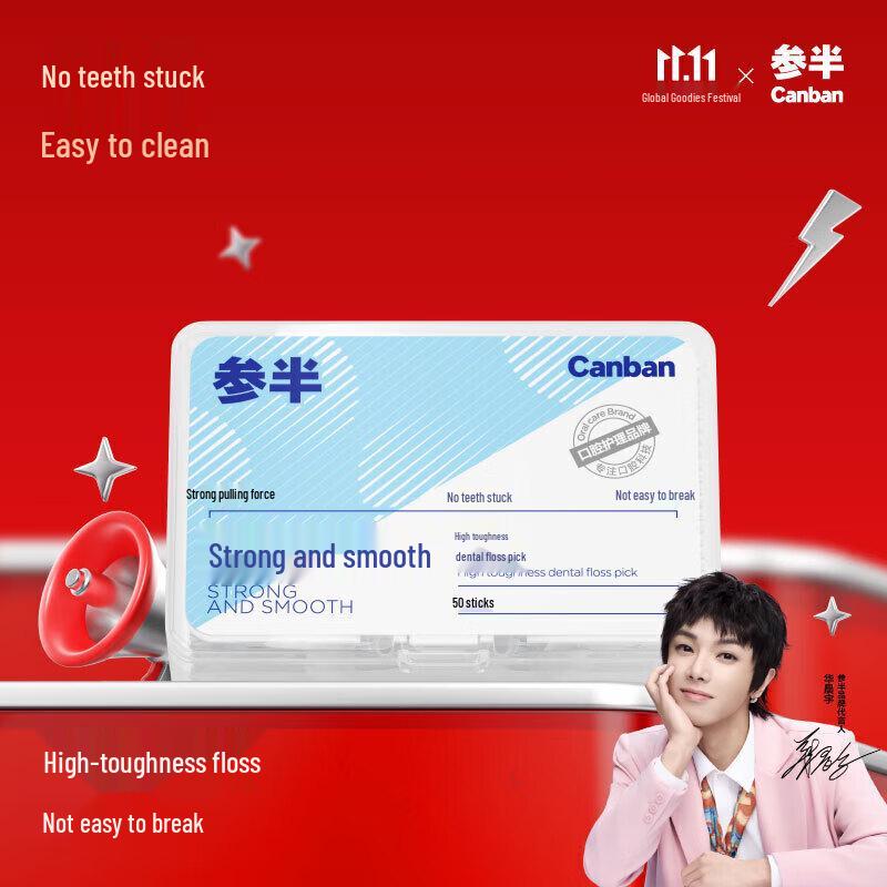 Canban Strong Dental Floss Sticks (50 Pcs, 2-Pack)