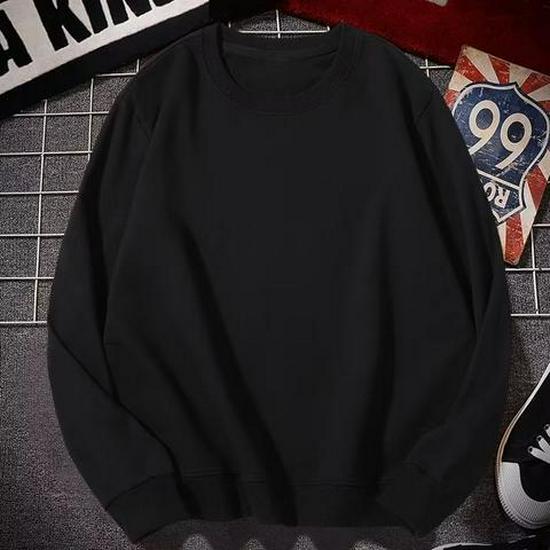 Мужской свитшот из плотного флиса из овечьей шерсти - с длинным рукавом круглым вырезом утолщенный для осенизимы XL 1160₽