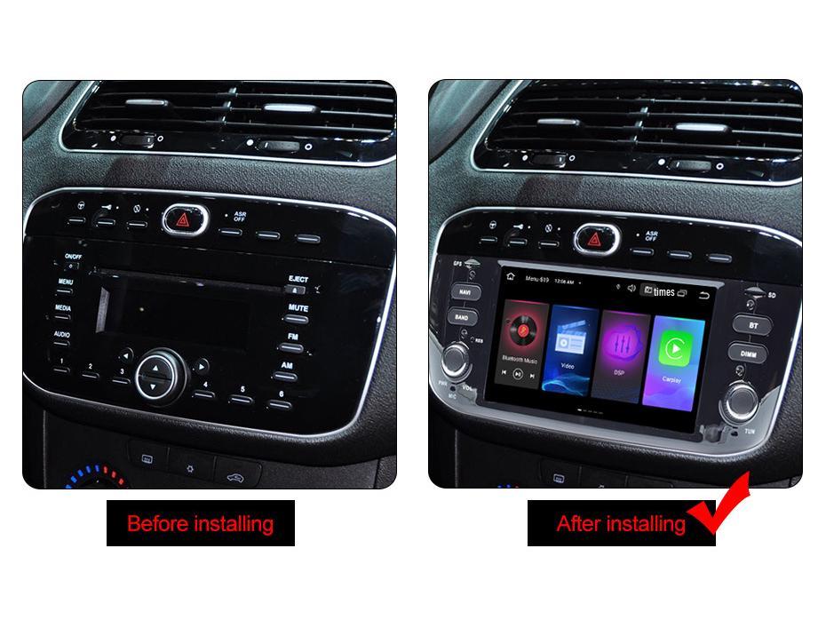 Fiat Punto GPS Navigation Carplay with Reversing Camera and Bluetooth CD System