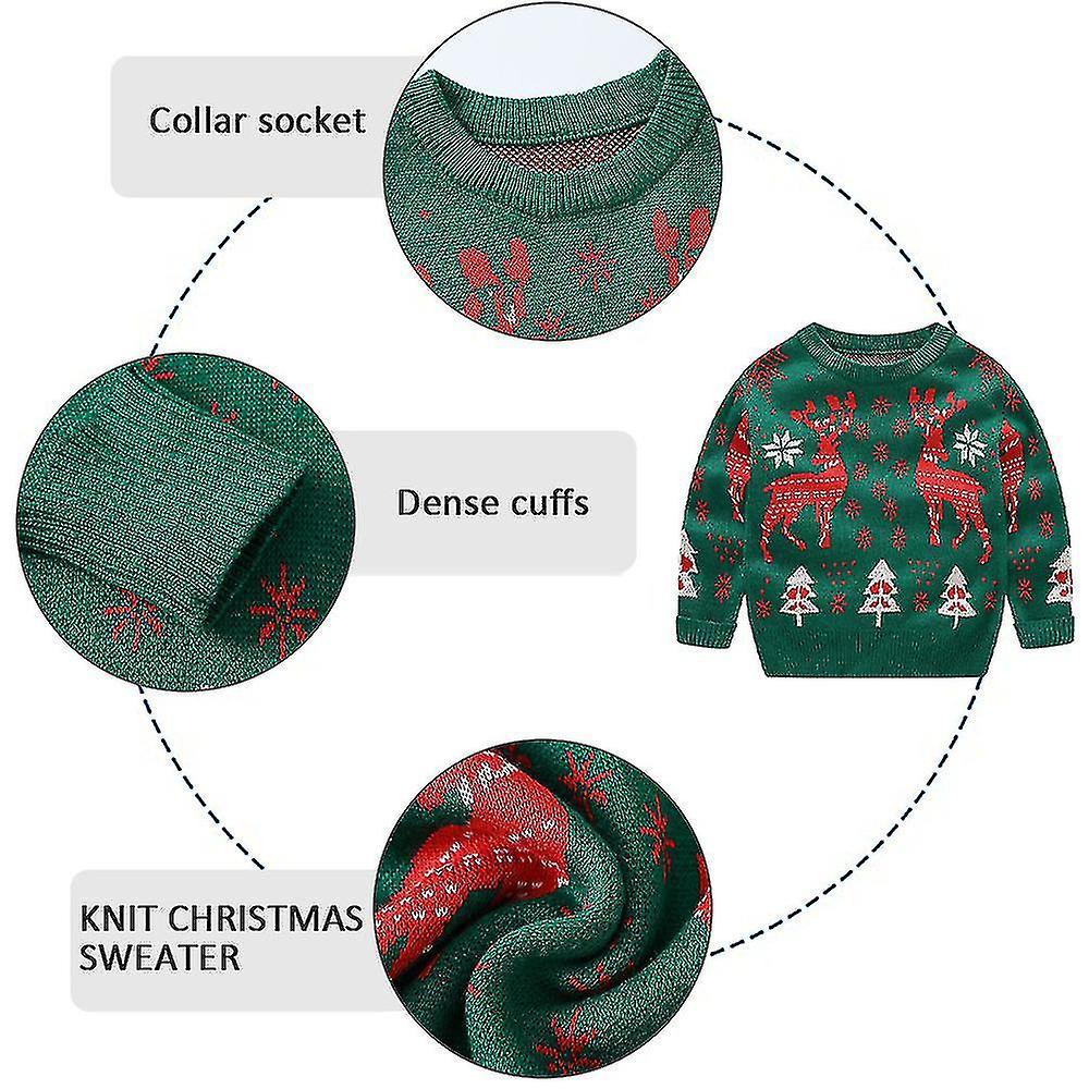 Christmas Sweater Toddler Long Sleeve Winter Soft Warm Cozy Children's Fireplace Lovely Sweater For Christmas Gift
