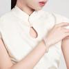 White Moonlight Cat's Eye Jade Stone Bracelet: Glowing Exquisite Gift for Her