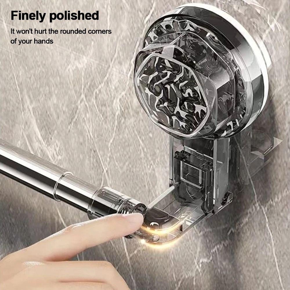 1Pcs 36-120cm Wall Towel Rack Double Layer Rod Kitchen Bathroom Shelf Self-adhesive Storage Rack