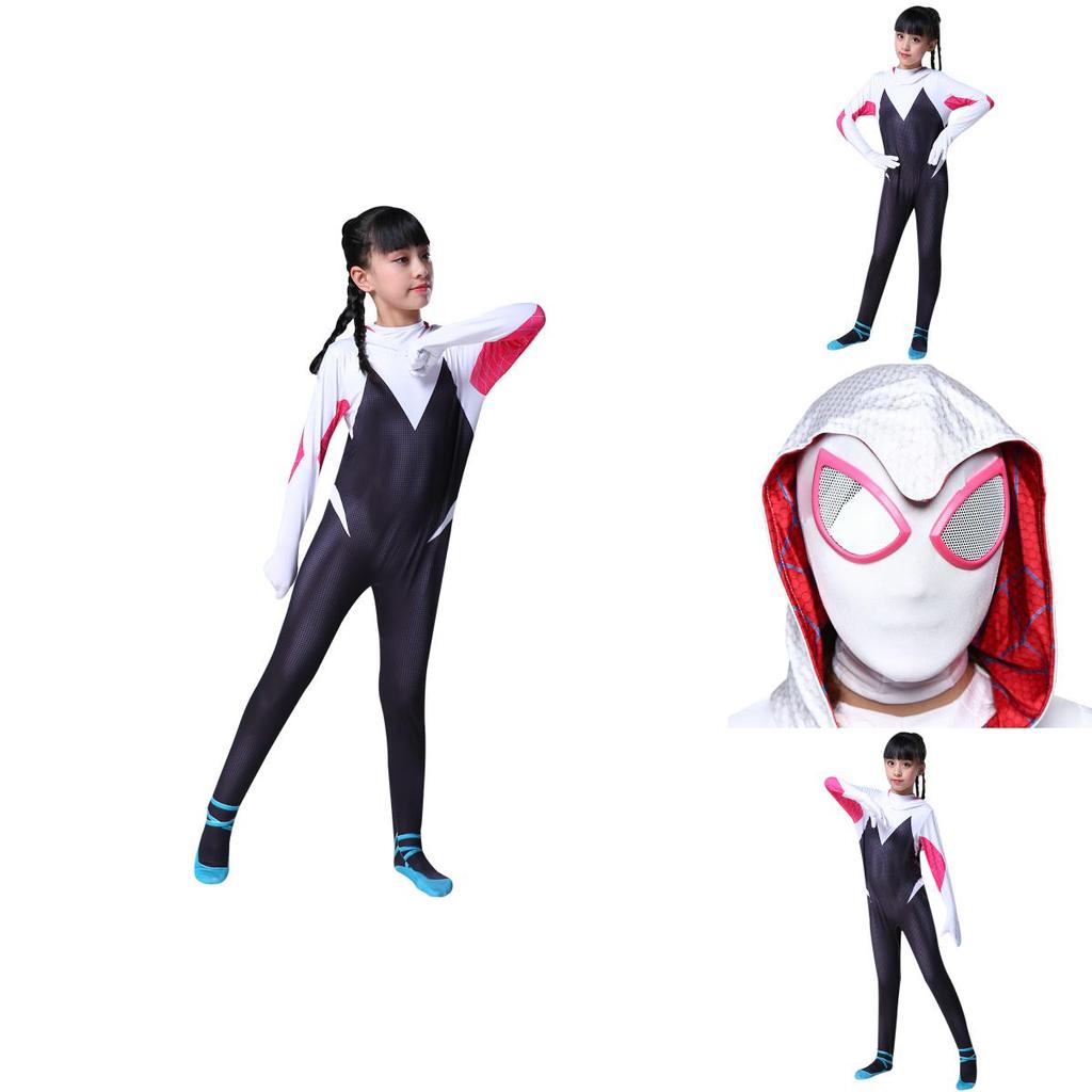 Vibrant Spider-man Into The Spider-verse Gwen Stacy Kids Costume Jumpsuit For Playful Adventures
