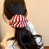 Autumn and winter atmosphere! Warm wool knitted striped large intestine hair tie for women, lazy style, large hair rope hair accessory