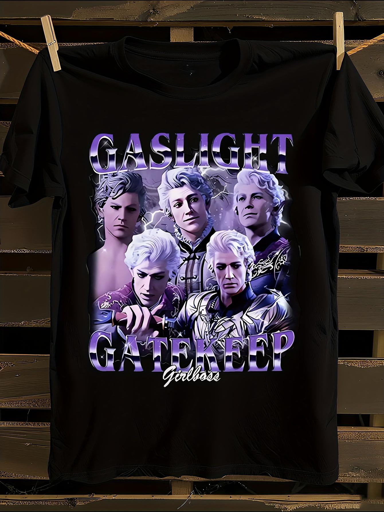 Baldur S Gate 3 Inspired GAS LIGHT GATEKEEP Graphic T-shirt S