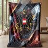 Austria Football Printed Flannel Blanket Skin Friendly Warm Decorative Throw for Indoor Couch Bed Daily Use