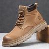 Suede Leather Men High Top Shoes High Quality Mens Ankle Boots New Outdoor Boats Sneakers Man Non-Slip Motorcycle Boots