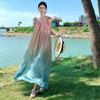 Seaside holiday wind gradually change color smudge loose suspender beach skirt summer dopamine dress atmosphere super fairy