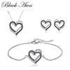 Schmucksets Schmuck & Bijouterie Armband & Creolen & Halskette Schwarzer Herzschmuck