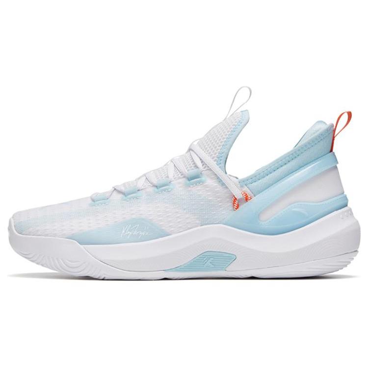 New Anta KT Fly Anti Slip Wear Resistant Low Top Basketball Shoes White Blue 112321606-1