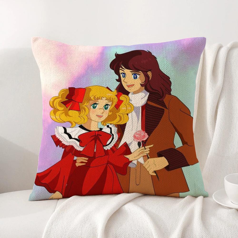 Anime C-Candy Candy Cushion Cover Summer Coolness Linen Fabric Double-Sided Printing Pillow Case Sofa Home Decor Gift