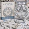 1 Set Funkelndes DIY Bastel-Weihnachtskranz-Set Material Selbstklebender Perlenkranz Perlen-Perlenkranz-Set Türdekoration