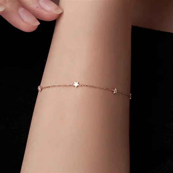 14K bracelet chain gold bracelet star