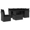 VidaXL Garden Lounge Set 6 Pcs with Cushions Black Braided Resin 3266585
