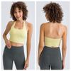Hanging Neck Sling Sports Vest Women Slim fit With Chest Pad Outdoor Fitness Bra Running Top Yoga Underwear High Elastic