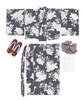 Yukata change set heiko AB size fits camellia [KYOETSU] set, weave, unbleached, two-part type, 4-piece (yukata, obi, underwear, geta), women's (one