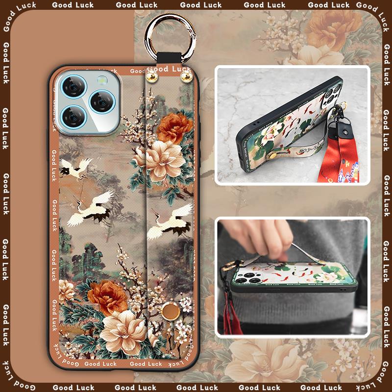 Lanyard Elderly Lady Phone Case For Blackview A95 Waterproof Phone Holder Ring Durable Wristband Kickstand Back Cover