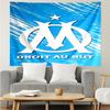 Olympique-de-Marseille Print Tapestry, Backdrop, Easy Setup, Ideal for Bedroom, Office & Living Room, with Aesthetic Wall Hanging Decor.