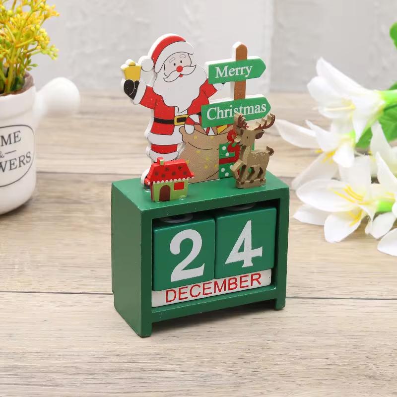 Handmade Stereo Wooden Christmas Tree White/Green/Gold Christmas Tree Children's Layout Christmas Decorations Ornaments