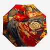 1pc Golden Warrior Naruto Pattern Automatic 3-Fold Umbrella, 8 Iron Frames, High-Value Folding Umbrella, Suitable for Office, Travel and Outdoor